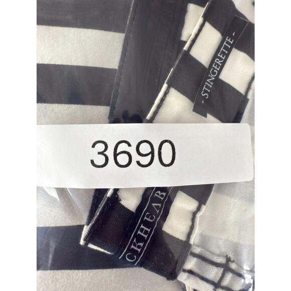 Blackheart Size 3 Stingerette Y2K Goth Emo Grunge Pants Black White Striped - Picture 12 of 12